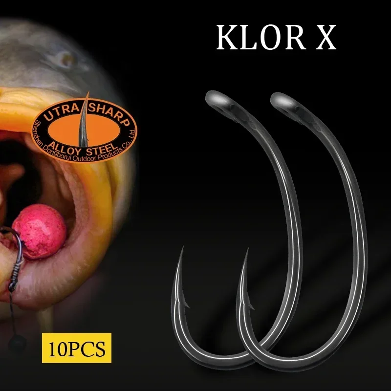 Fishing Hook Barbless - 10pcs Karpervissen Haak Gebogen Lange Schacht