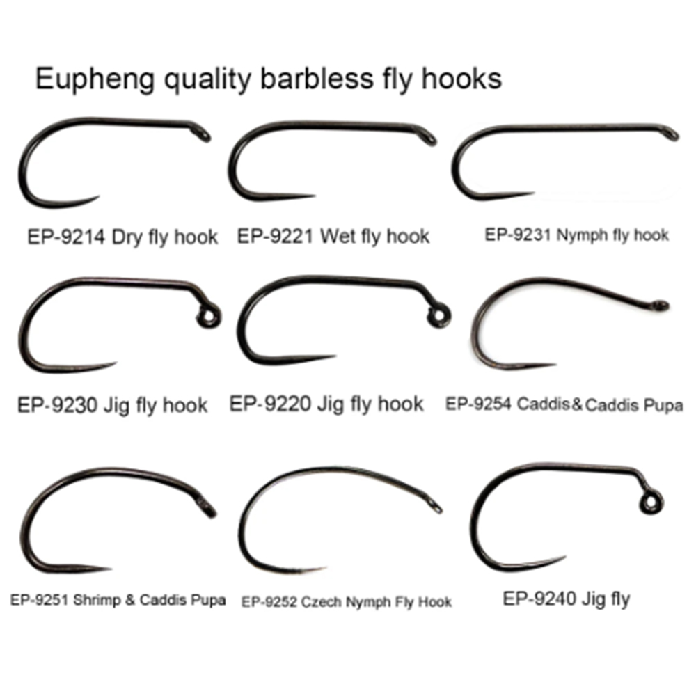 Fishing Hook Barbless - Aventik Eupheng 100PCS Competitie Weerhaakloze Vlieghaken