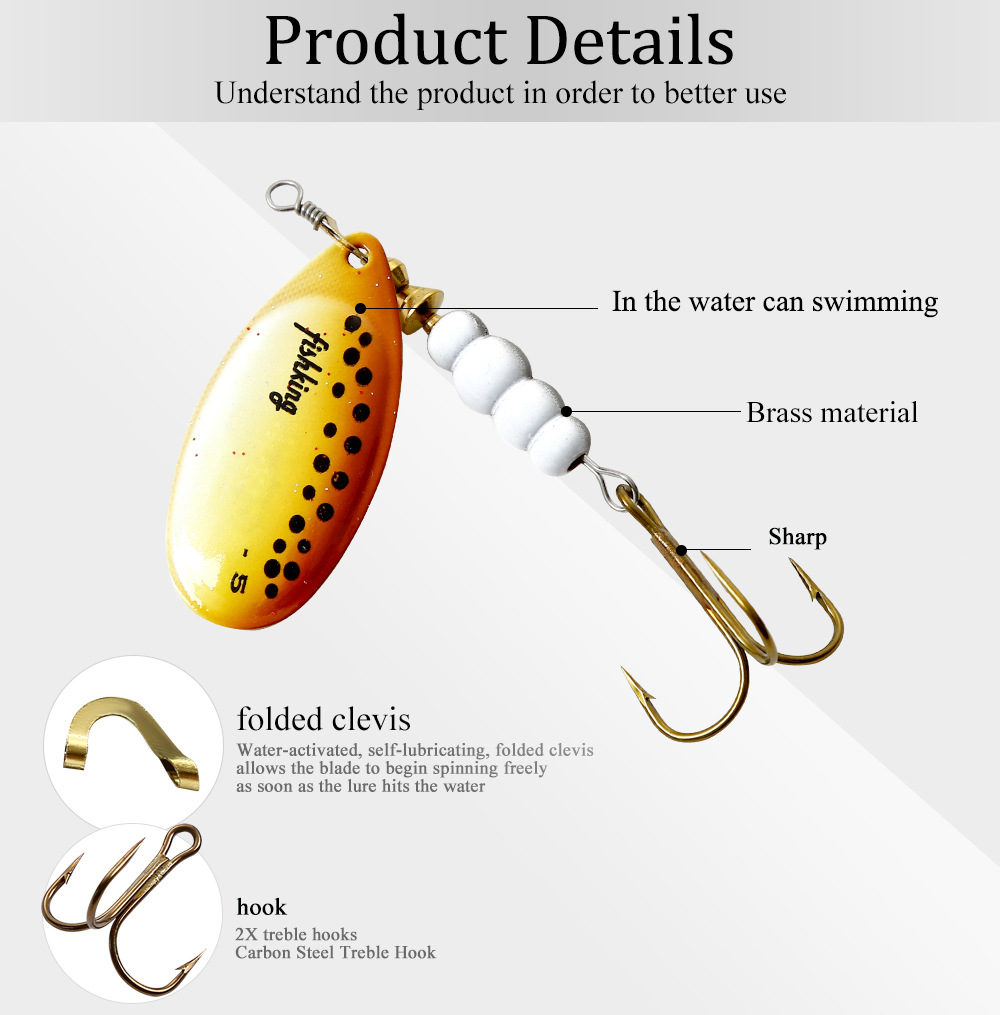 1pcs Spinner Aas 3.9/4.6/7.4/1 - Fishing Hook Treble recensie en prijs