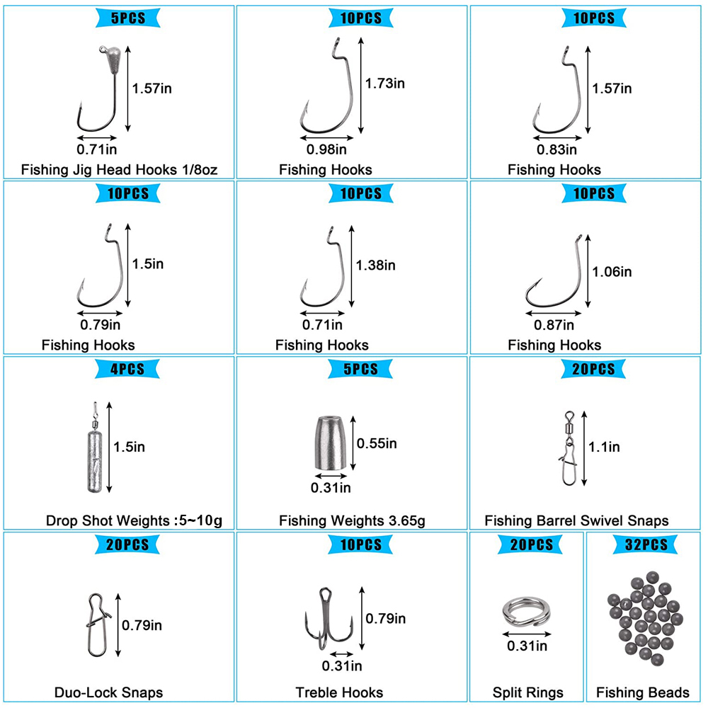166PCS Visgerei doos Inclusief - Fishing Hook Jig recensie en prijs