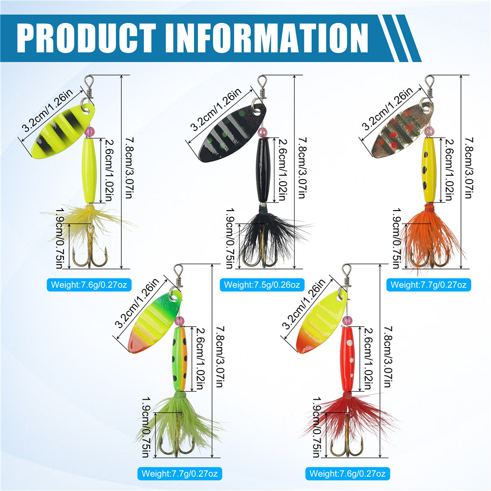 5/10/16 Stuks Spinner Vissen L - Fishing Hook Treble recensie en prijs