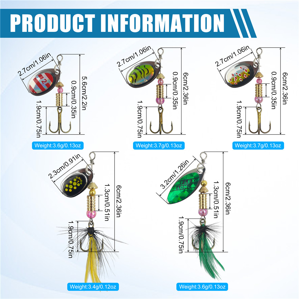 5/10/16 Stuks Spinner Vissen L - Fishing Hook Treble recensie en prijs